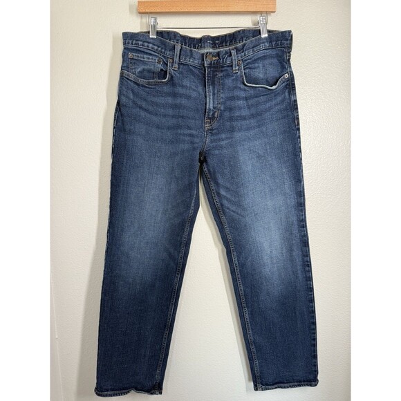 Old Navy Men's Loose Built In Tough Flex Jeans 36X32 Dark Denim *Actual 34X29.5 - Picture 1 of 8